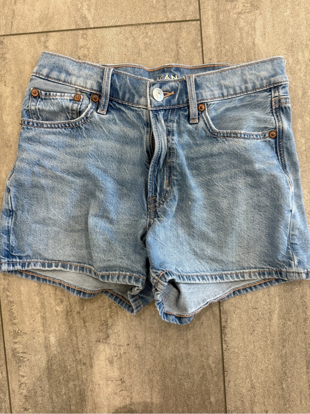 American Eagle Outfitters Light Blue Denim High-Rise Shorts